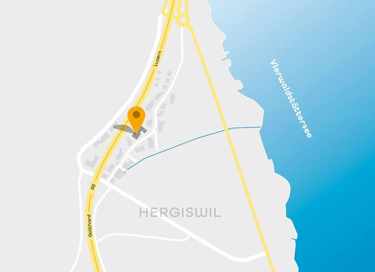 Standortillustration und Wegbeschreibung zu Sandra-Fit in Hergiswil